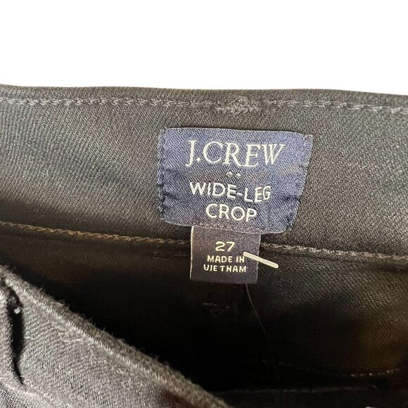 J.Crew Factory Wide-Leg Cropped Jeans Pants Size 27 Black Denim NWT - Picture 6 of 7